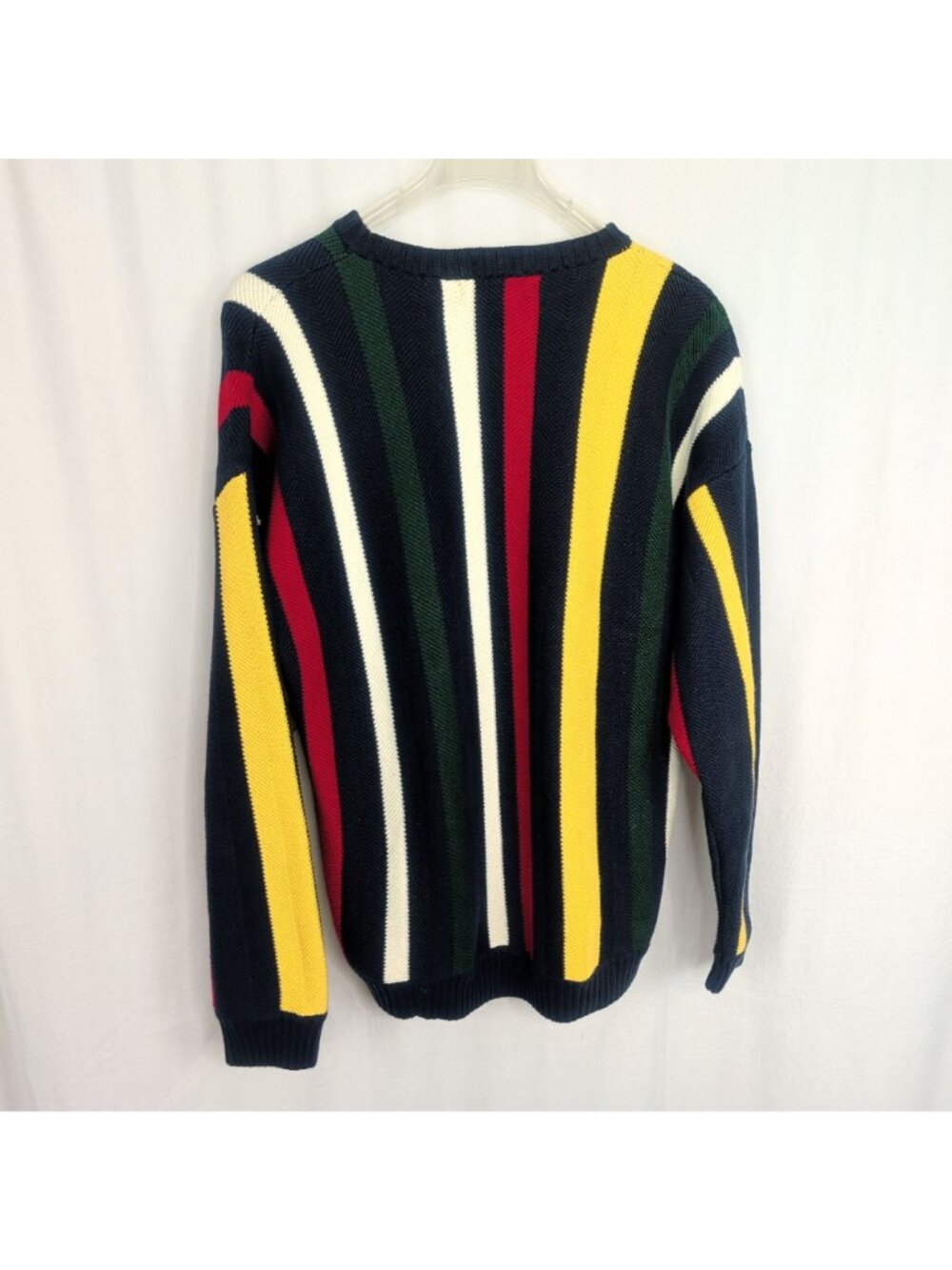Vintage 90s  Ralph Lauren Sweater Large Stripe Knit Hand Framed - Picture 5 of 7